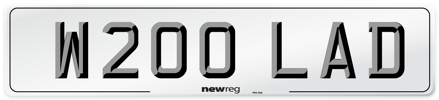 W200 LAD Number Plate from New Reg